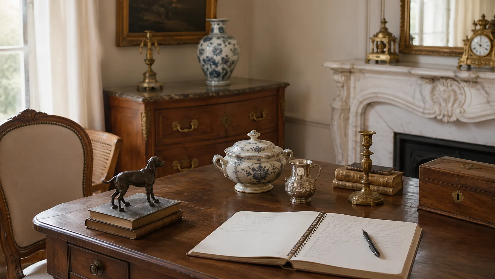 Intérieur ancien avec mobilier de succession